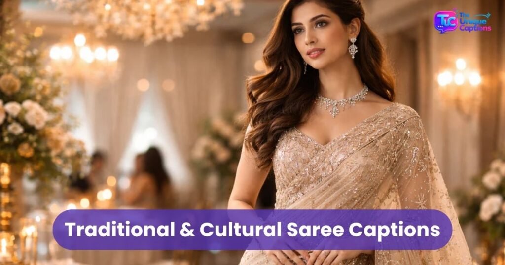 Traditional & Cultural Saree Captions