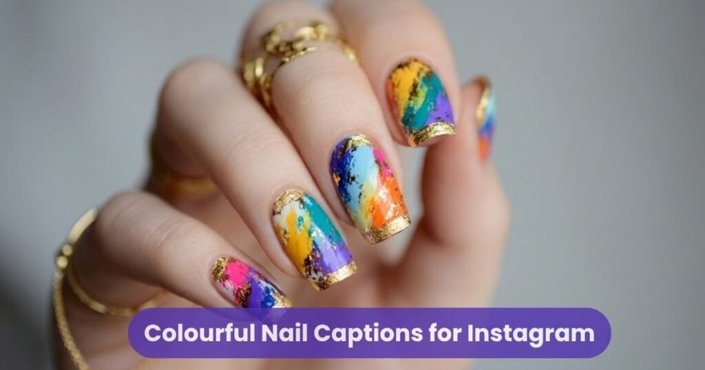 Colourful Nail Captions for Instagram