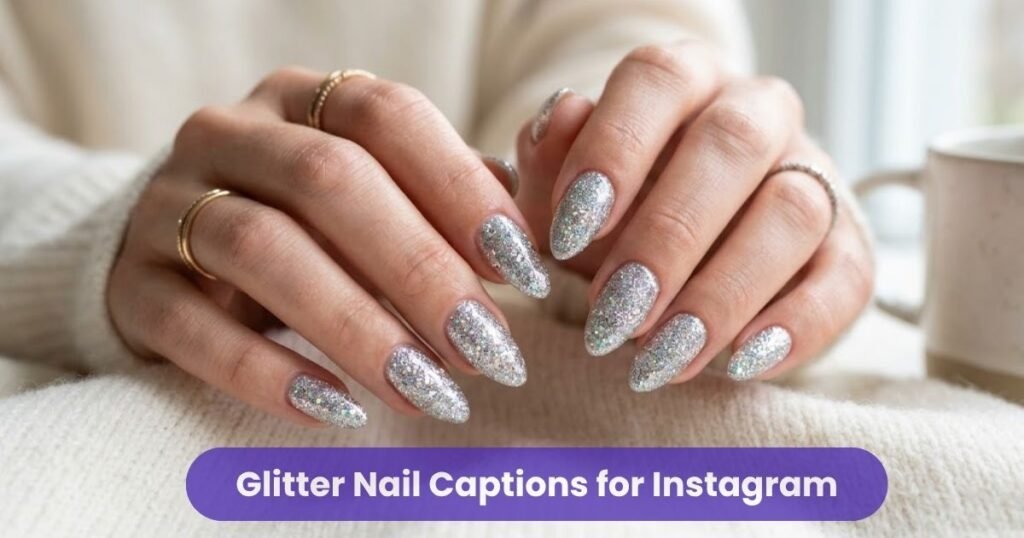 Glitter Nail Captions for Instagram