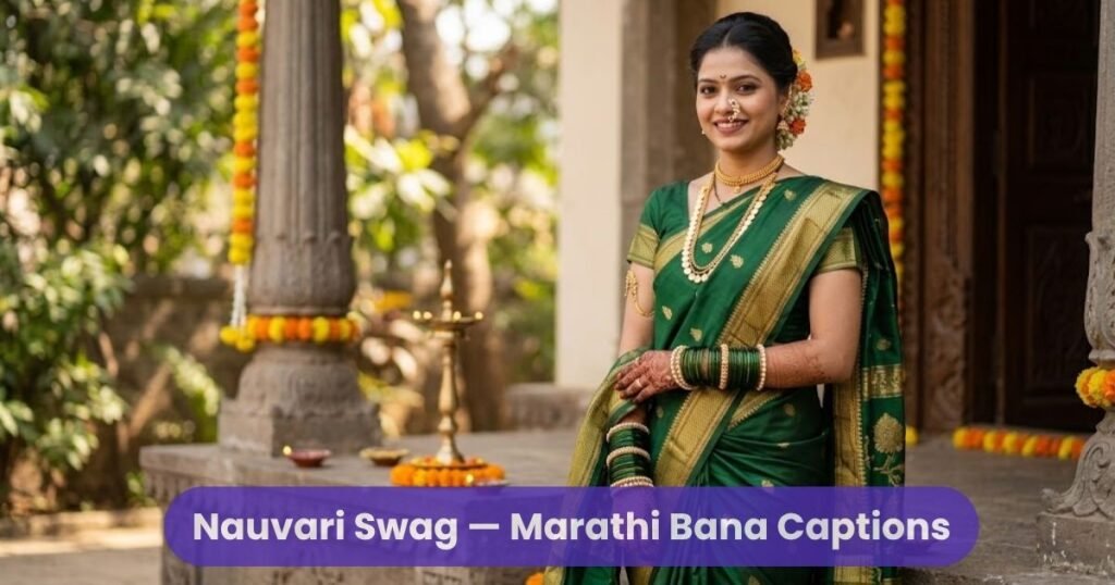 Nauvari Swag — Marathi Bana Captions