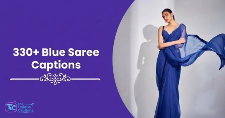Blue Saree Captions